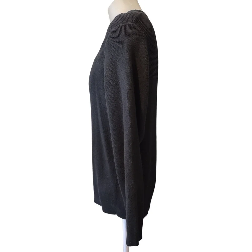 Banana Republic Sweater Men's Adult Large Black Knit Casual V Neck Heavy weight